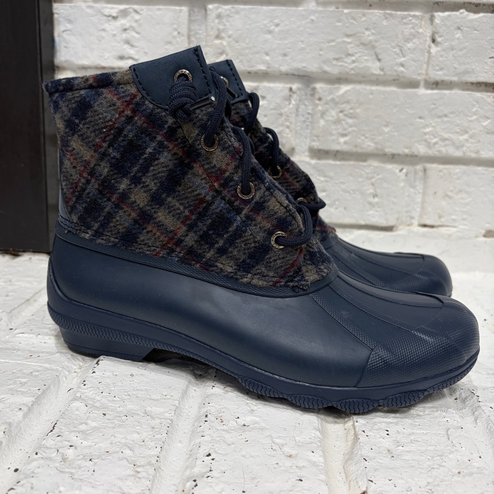 Sperry Navy Plaid Duck Boots - Picture 4 of 5